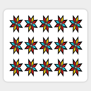 Retro Triangle Design in Red Blue and Yellow Sticker